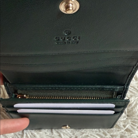 Gucci Dark Green Quilted Leather Wallet - Picture 6 of 12
